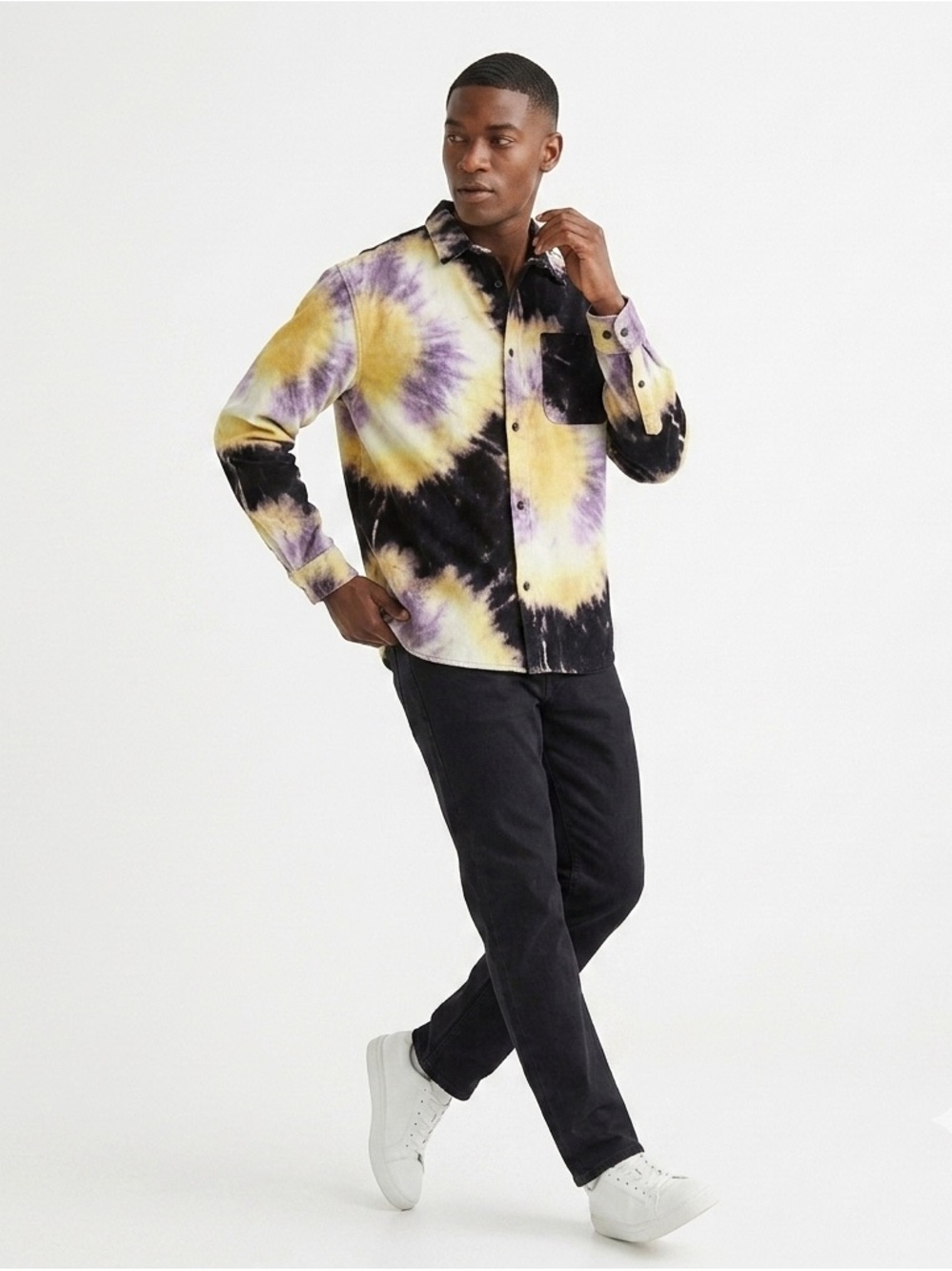 H&M Oversized Fit Tie-Dye Corduroy Shirt Men’s Size Large